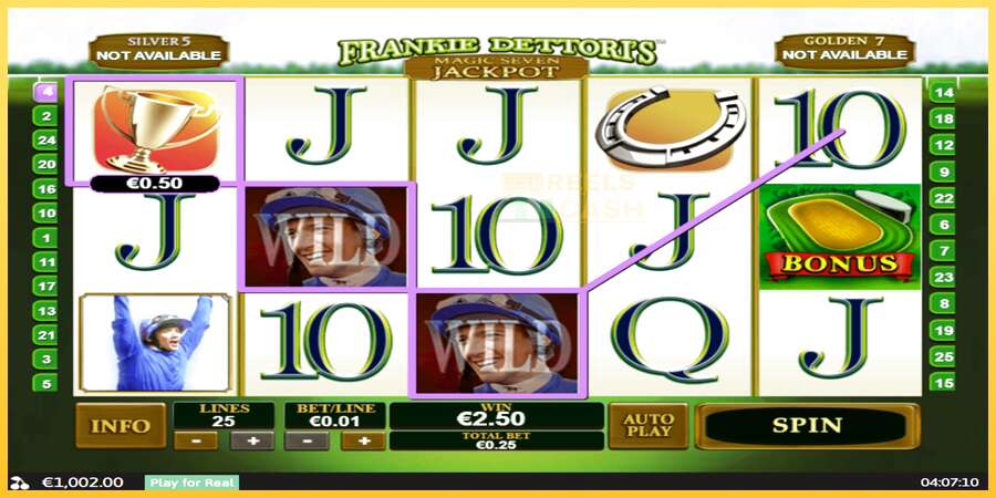 Frankie Dettori Magic Seven Jackpot акча үчүн оюн машинасы, сүрөт 2