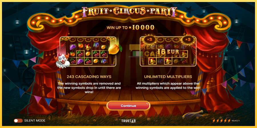 Fruit Circus Party акча үчүн оюн машинасы, сүрөт 1