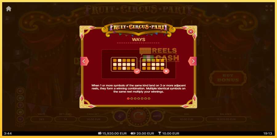 Fruit Circus Party акча үчүн оюн машинасы, сүрөт 5