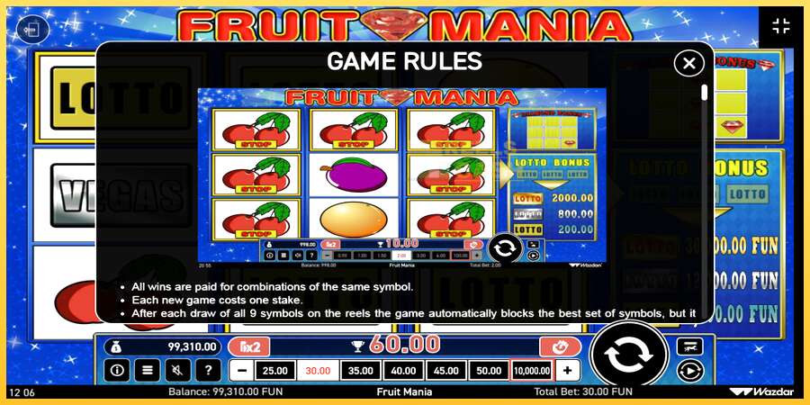 Fruit Mania акча үчүн оюн машинасы, сүрөт 6