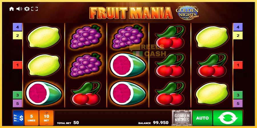 Fruit Mania Golden Nights акча үчүн оюн машинасы, сүрөт 1