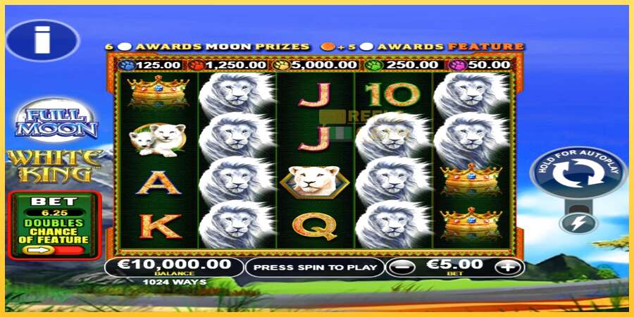 Full Moon: White King PowerPlay Jackpot акча үчүн оюн машинасы, сүрөт 1