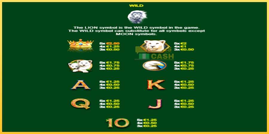 Full Moon: White King PowerPlay Jackpot акча үчүн оюн машинасы, сүрөт 6