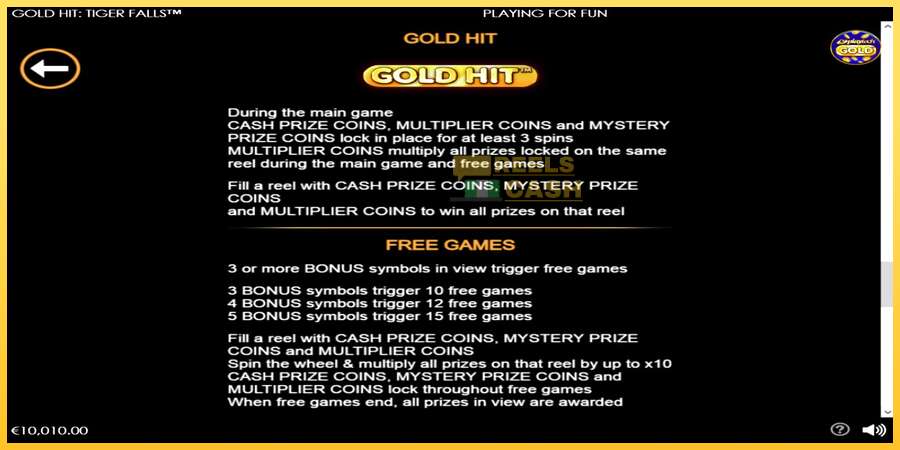 Gold Hit: Tiger Falls акча үчүн оюн машинасы, сүрөт 6