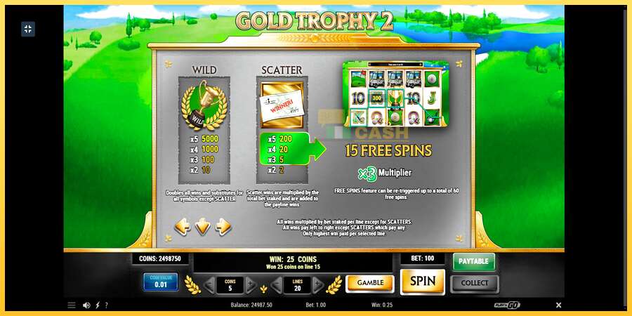 Gold Trophy 2 акча үчүн оюн машинасы, сүрөт 6