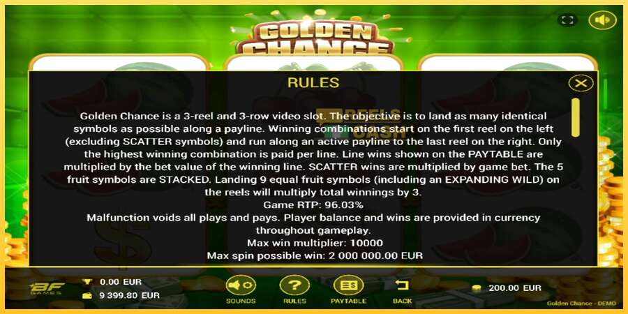 Golden Chance акча үчүн оюн машинасы, сүрөт 5