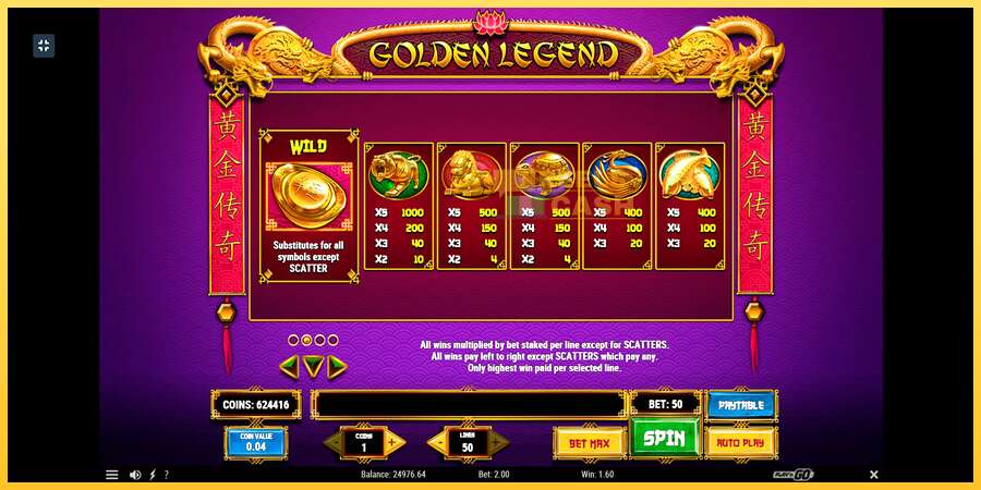 Golden Legend акча үчүн оюн машинасы, сүрөт 5