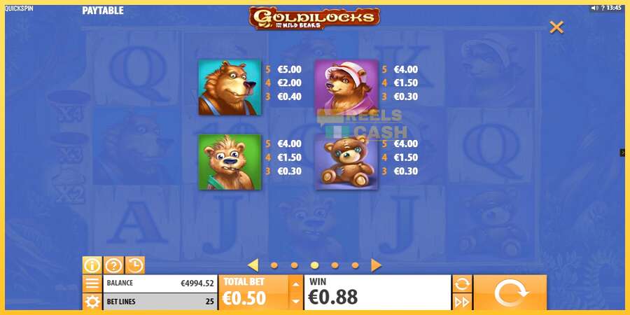 Goldilocks and the Wild Bears акча үчүн оюн машинасы, сүрөт 6