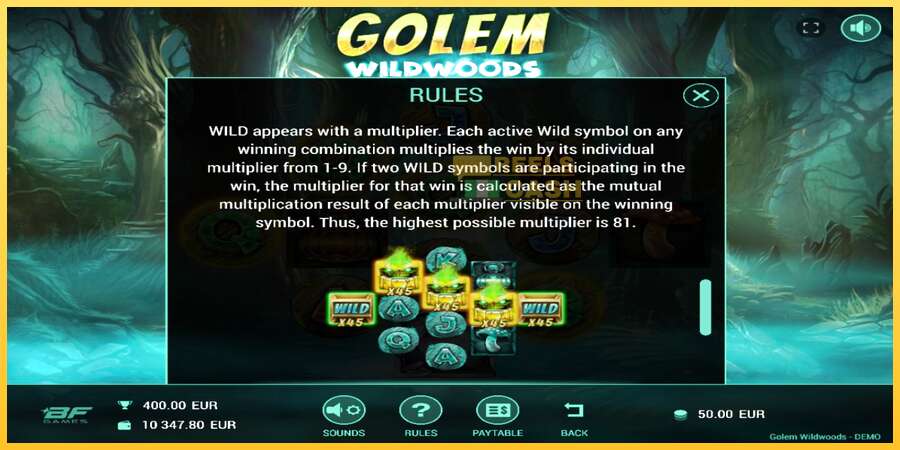 Golem Wildwoods акча үчүн оюн машинасы, сүрөт 5