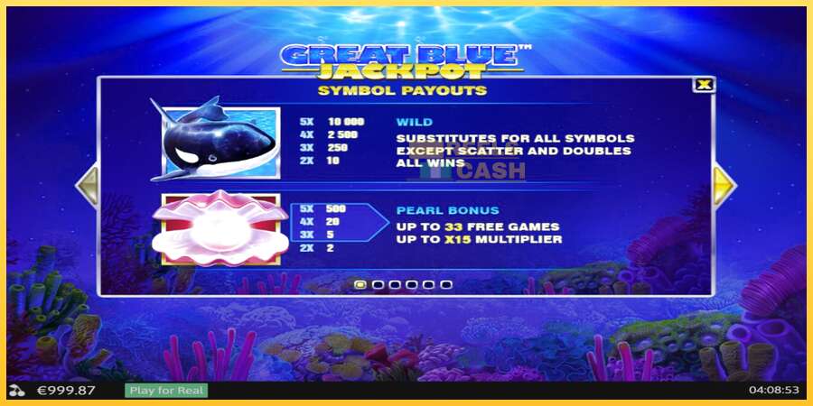 Great Blue Jackpot акча үчүн оюн машинасы, сүрөт 4