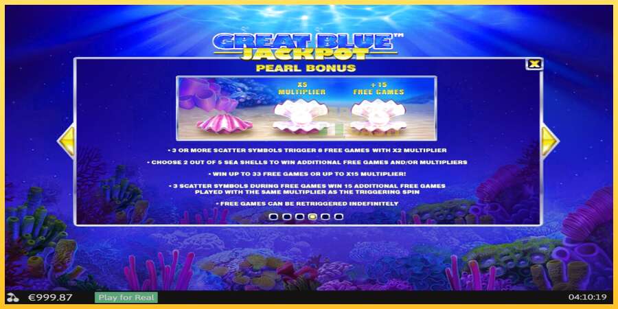 Great Blue Jackpot акча үчүн оюн машинасы, сүрөт 6