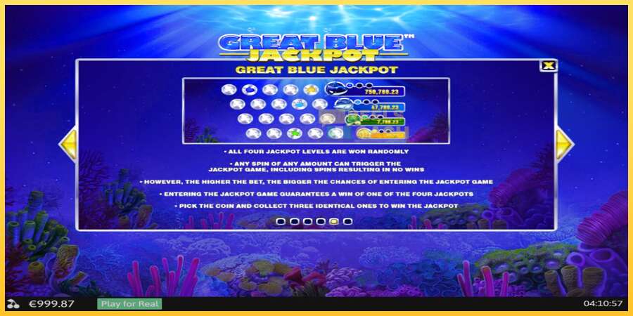 Great Blue Jackpot акча үчүн оюн машинасы, сүрөт 7