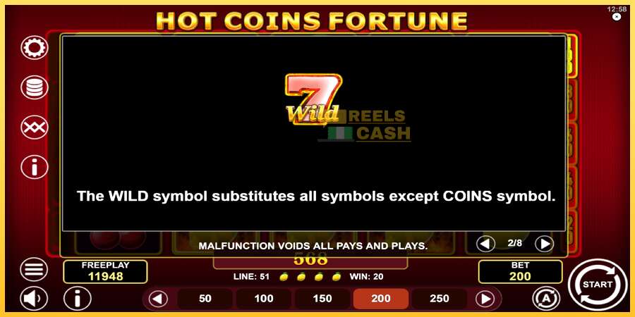 Hot Coins Fortune акча үчүн оюн машинасы, сүрөт 6