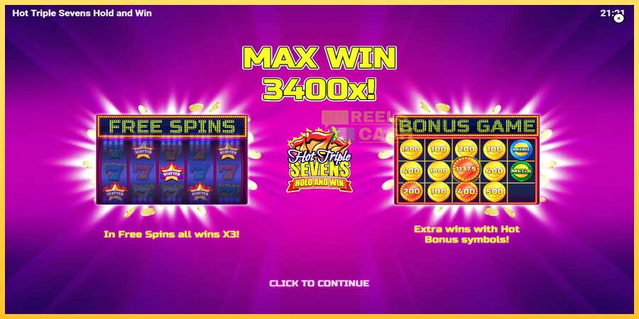 Hot Triple Sevens Hold & Win акча үчүн оюн машинасы, сүрөт 1