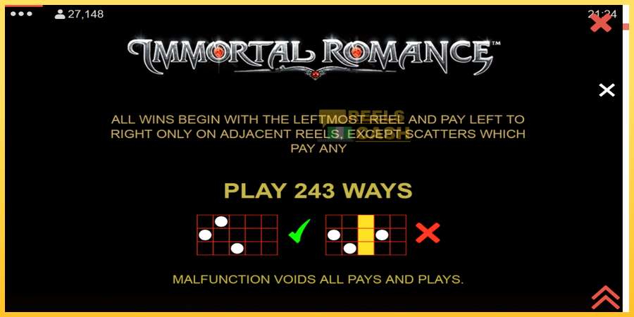 Immortal Romance акча үчүн оюн машинасы, сүрөт 7