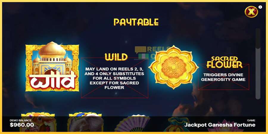 Jackpot Ganesha Fortune акча үчүн оюн машинасы, сүрөт 5