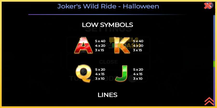 Jokers Wild Ride Halloween акча үчүн оюн машинасы, сүрөт 6