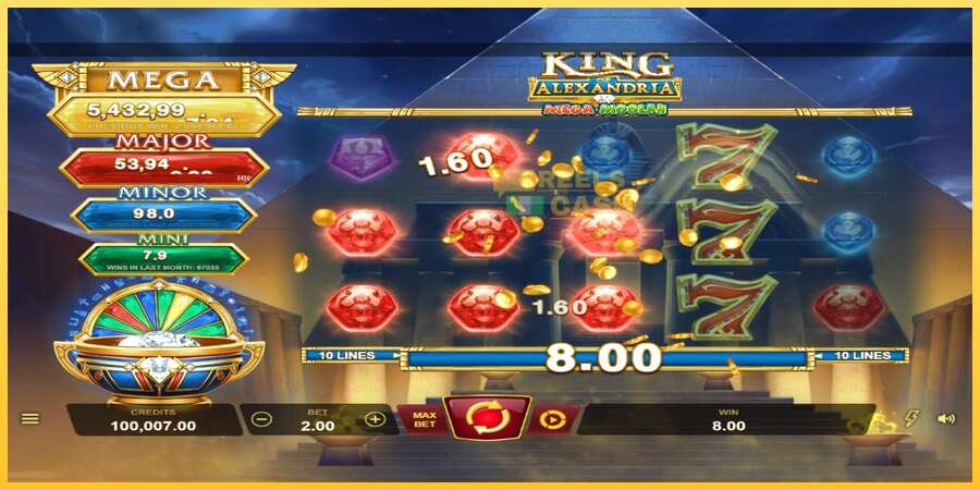 King of Alexandria Mega Moolah акча үчүн оюн машинасы, сүрөт 2