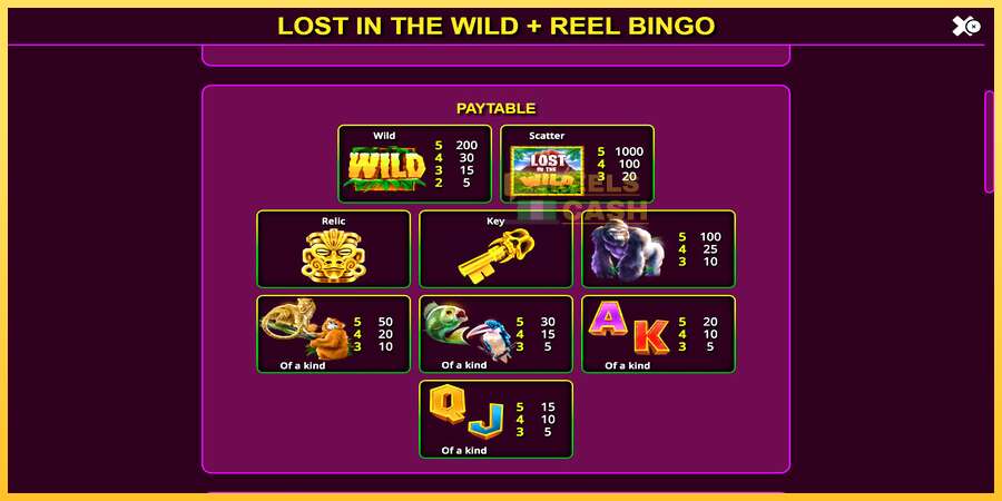 Lost in the Wild with Reel Bingo акча үчүн оюн машинасы, сүрөт 6