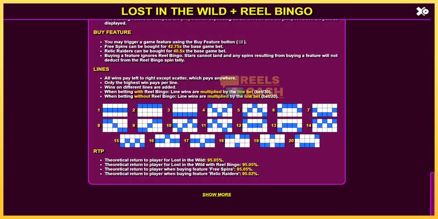 Lost in the Wild with Reel Bingo акча үчүн оюн машинасы, сүрөт 7