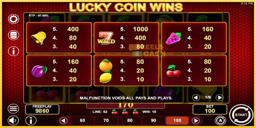 Lucky Coin Wins акча үчүн оюн машинасы, сүрөт 4