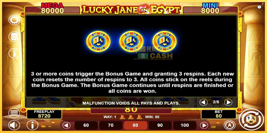 Lucky Jane in Egypt Hold & Win акча үчүн оюн машинасы, сүрөт 6