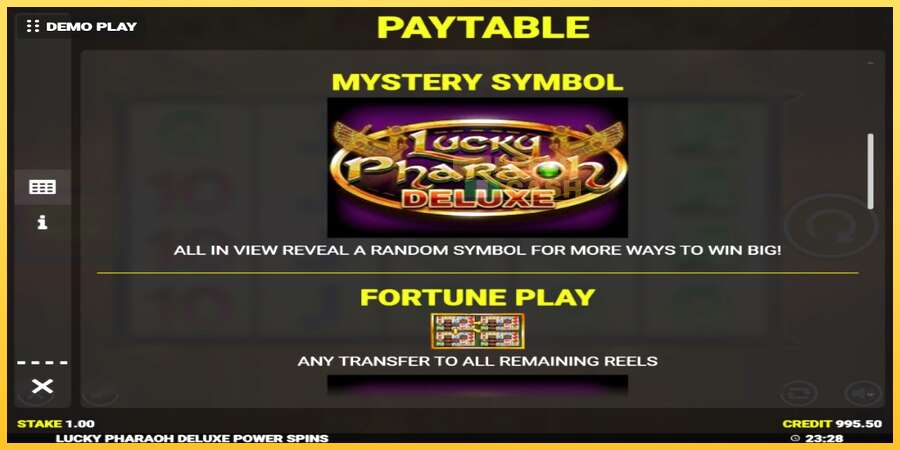 Lucky Pharaoh Deluxe Fortune Play акча үчүн оюн машинасы, сүрөт 5