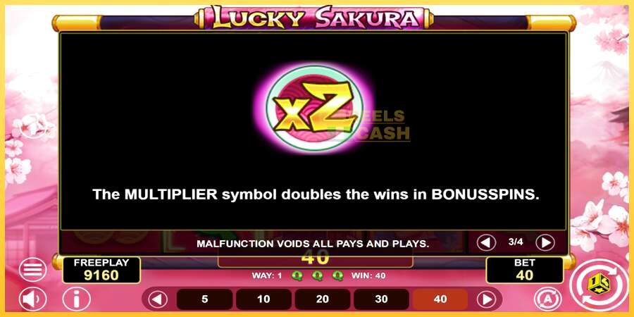 Lucky Sakura Win Spins акча үчүн оюн машинасы, сүрөт 7