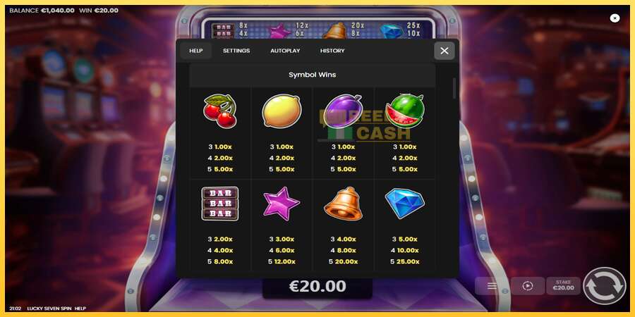 Lucky Seven Spin акча үчүн оюн машинасы, сүрөт 5