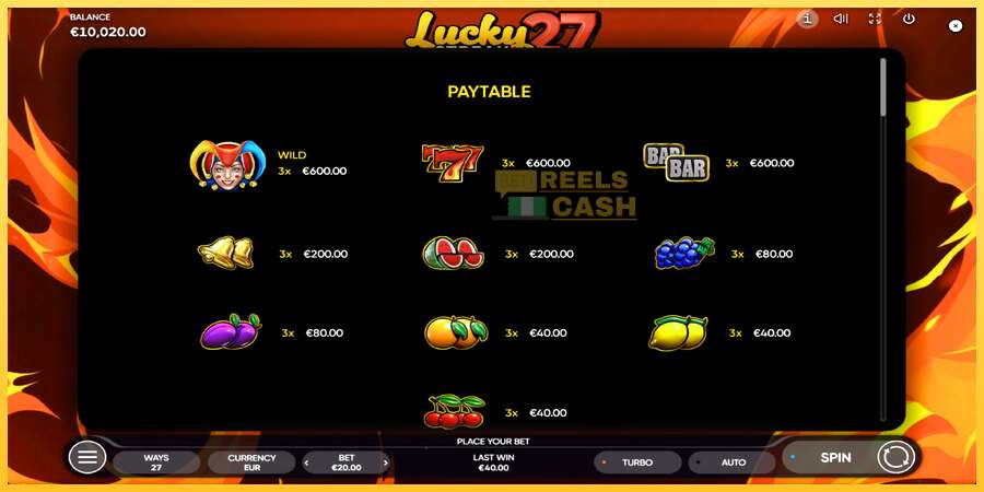 Lucky Streak 27 акча үчүн оюн машинасы, сүрөт 5