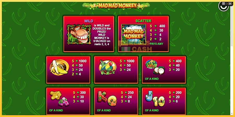 Mad Mad Monkey акча үчүн оюн машинасы, сүрөт 6