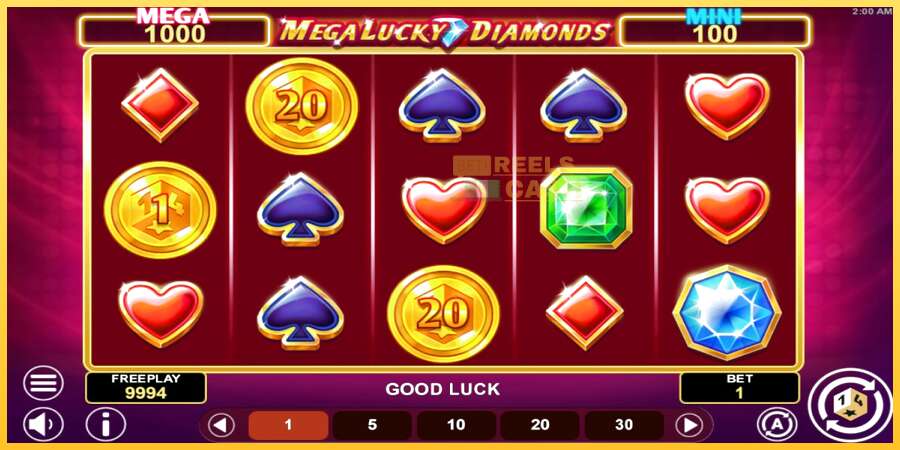 Mega Lucky Diamonds Hold & Win акча үчүн оюн машинасы, сүрөт 2