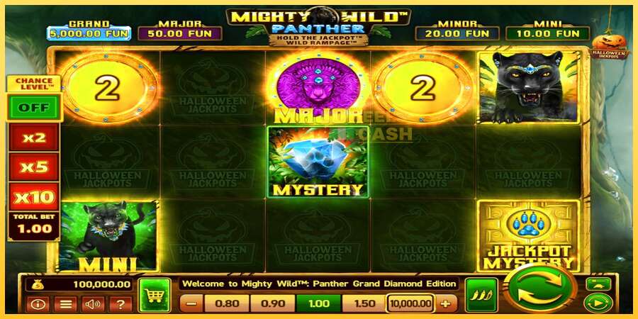 Mighty Wild: Panther Grand Diamond Edition Halloween Jackpots акча үчүн оюн машинасы, сүрөт 1