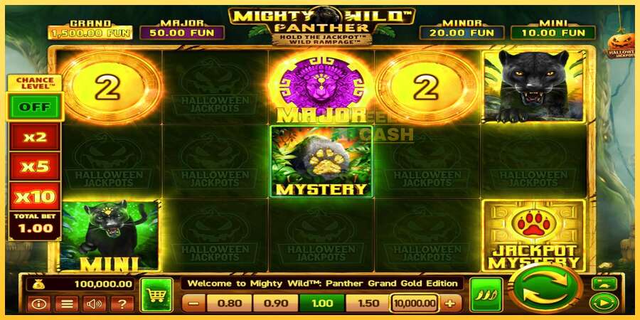 Mighty Wild: Panther Grand Gold Edition Halloween Jackpots акча үчүн оюн машинасы, сүрөт 1