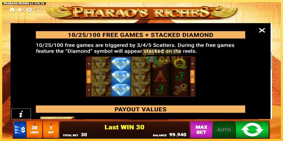 Pharaos Riches акча үчүн оюн машинасы, сүрөт 6