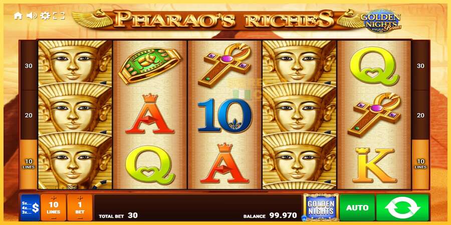 Pharaos Riches Golden Nights акча үчүн оюн машинасы, сүрөт 2