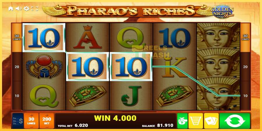 Pharaos Riches Golden Nights акча үчүн оюн машинасы, сүрөт 3