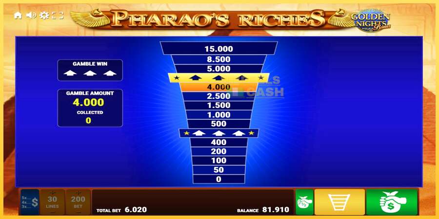 Pharaos Riches Golden Nights акча үчүн оюн машинасы, сүрөт 4