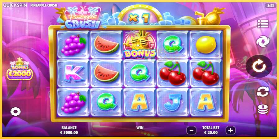 Pineapple Crush акча үчүн оюн машинасы, сүрөт 2