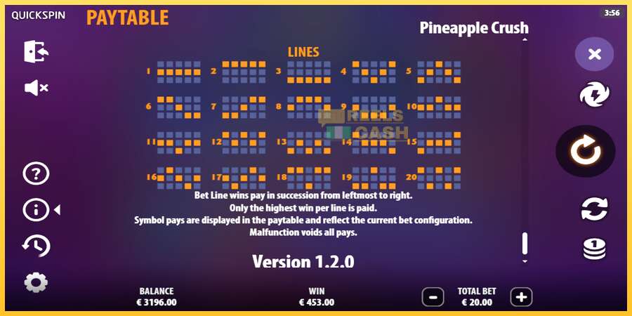 Pineapple Crush акча үчүн оюн машинасы, сүрөт 7