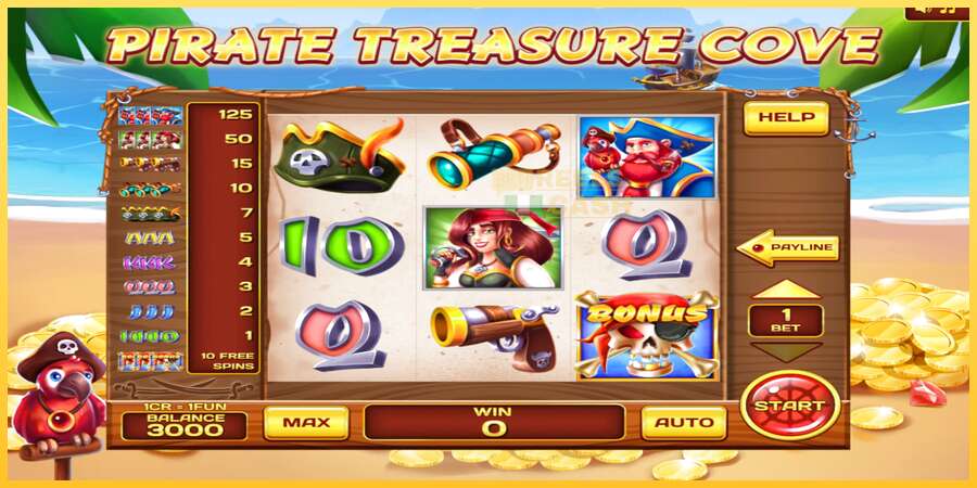 Pirate Treasure Cove 3x3 акча үчүн оюн машинасы, сүрөт 1