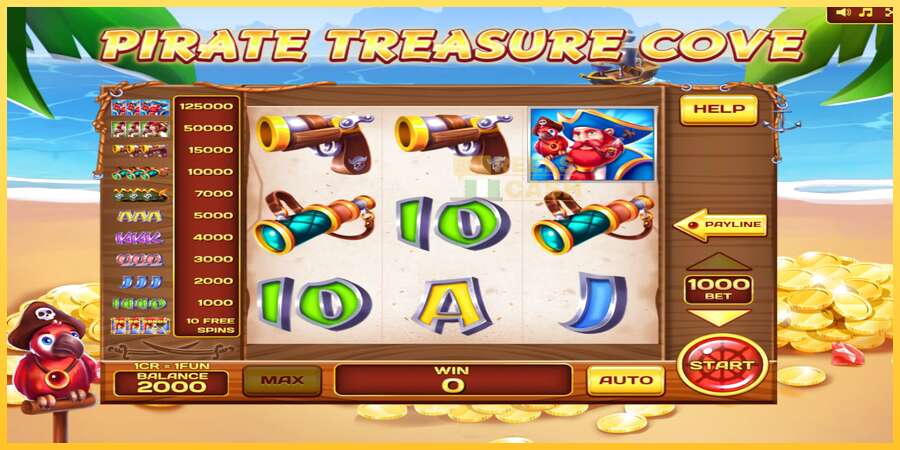 Pirate Treasure Cove 3x3 акча үчүн оюн машинасы, сүрөт 3