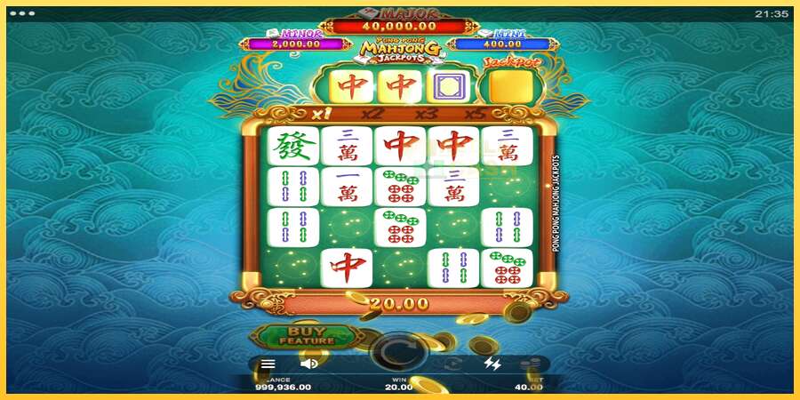 Pong Pong Mahjong Jackpots акча үчүн оюн машинасы, сүрөт 3