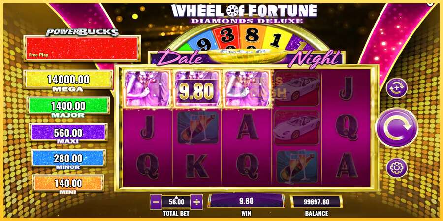 PowerBucks Wheel of Fortune Diamonds Deluxe Date Night акча үчүн оюн машинасы, сүрөт 3