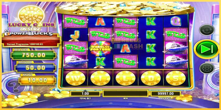 PowerBucks Wheel of Fortune Lucky Coins On Stage акча үчүн оюн машинасы, сүрөт 3