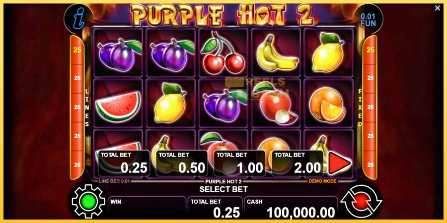 Purple Hot 2 акча үчүн оюн машинасы, сүрөт 1