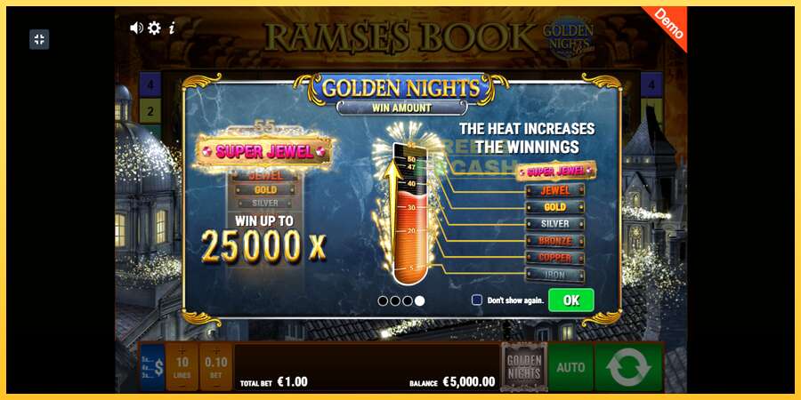 Ramses Book Golden Nights акча үчүн оюн машинасы, сүрөт 1