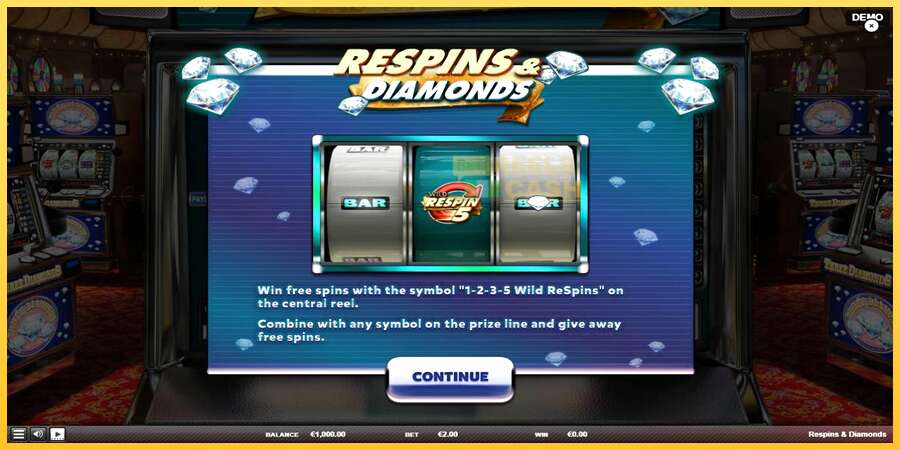 Respins Diamonds акча үчүн оюн машинасы, сүрөт 1