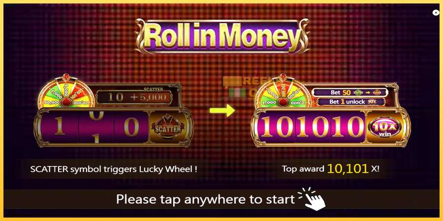 Roll in Money акча үчүн оюн машинасы, сүрөт 1