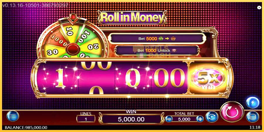 Roll in Money акча үчүн оюн машинасы, сүрөт 3